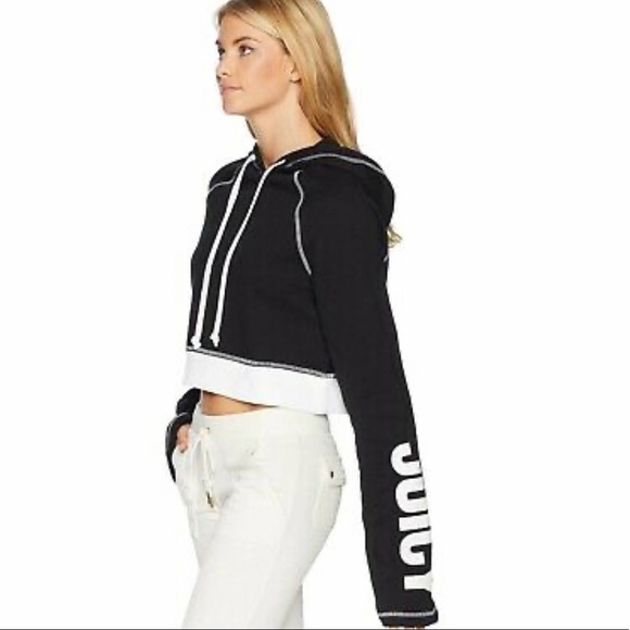 Juicy black cropped hoodie
